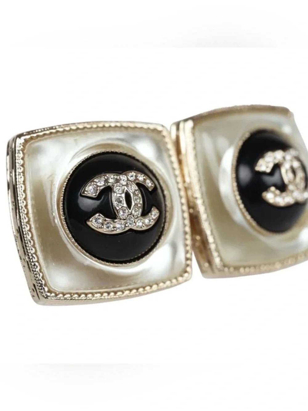 CHANEL Square Clip-on Earrings